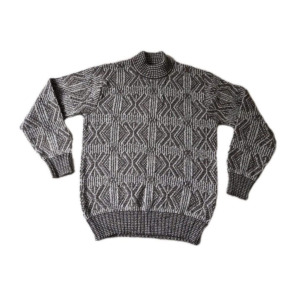 100%‎ Virgin Wool Italy Vintage Potomac Collection Knit Sweater Pullover Brown M